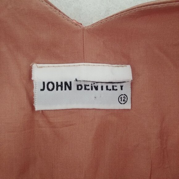 John Bentley iridescent orange midi maxi long sleeveless dress sequins 12 - Picture 13 of 16